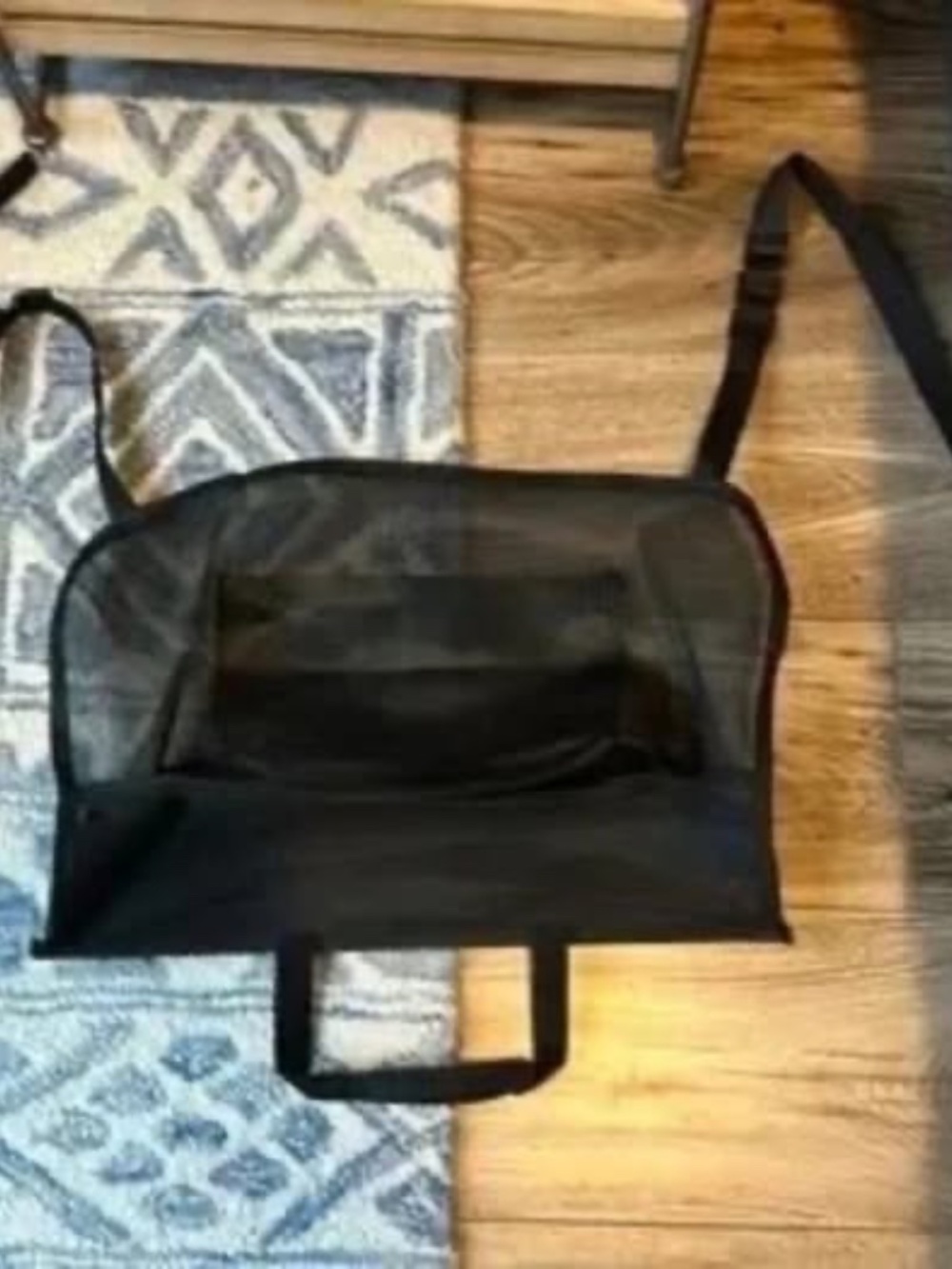 Hanging black mesh car seat organizer (attaches to back of seats)